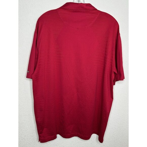 Nike Tiger Woods Polo Shirt Mens Large Red Dri Fit Embroidered Bird Golf Stretch - Picture 3 of 14
